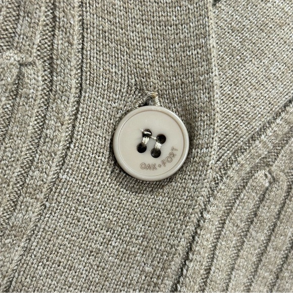 OAK + FORT Lead Gray Puffy Shoulder Cardigan in Women’s Size Small - Picture 4 of 6